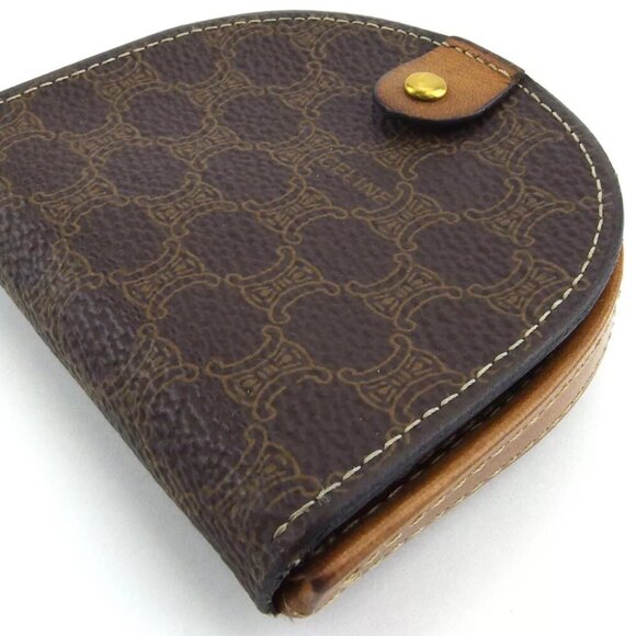 CELINE coin case macadam beige PVC ?~ leather Authentic used - Picture 2 of 8